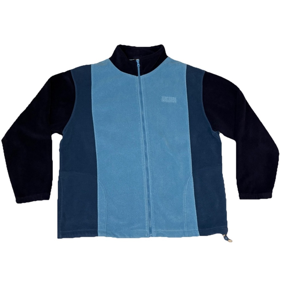 Northern Reflections Fleece Full Zip Sweater Men’s XL Vintage Blue Color-block